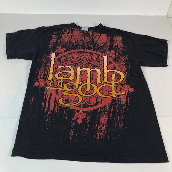 Lamb Of God Shirt Men's Medium Black Red Graphic Print Short Sleeve Band Music - Picture 1 of 11